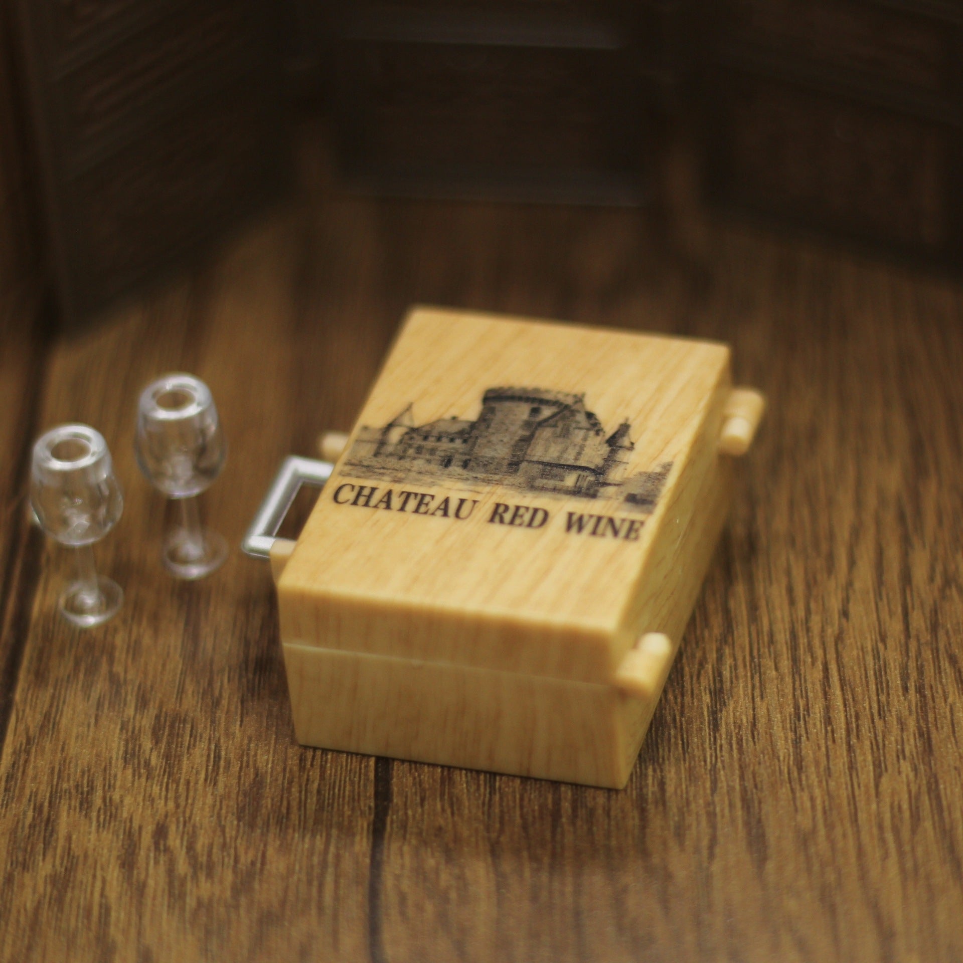 Wholesale 1:12 miniature doll house accessories food play children play house toy simulation mini red wine box set accessories